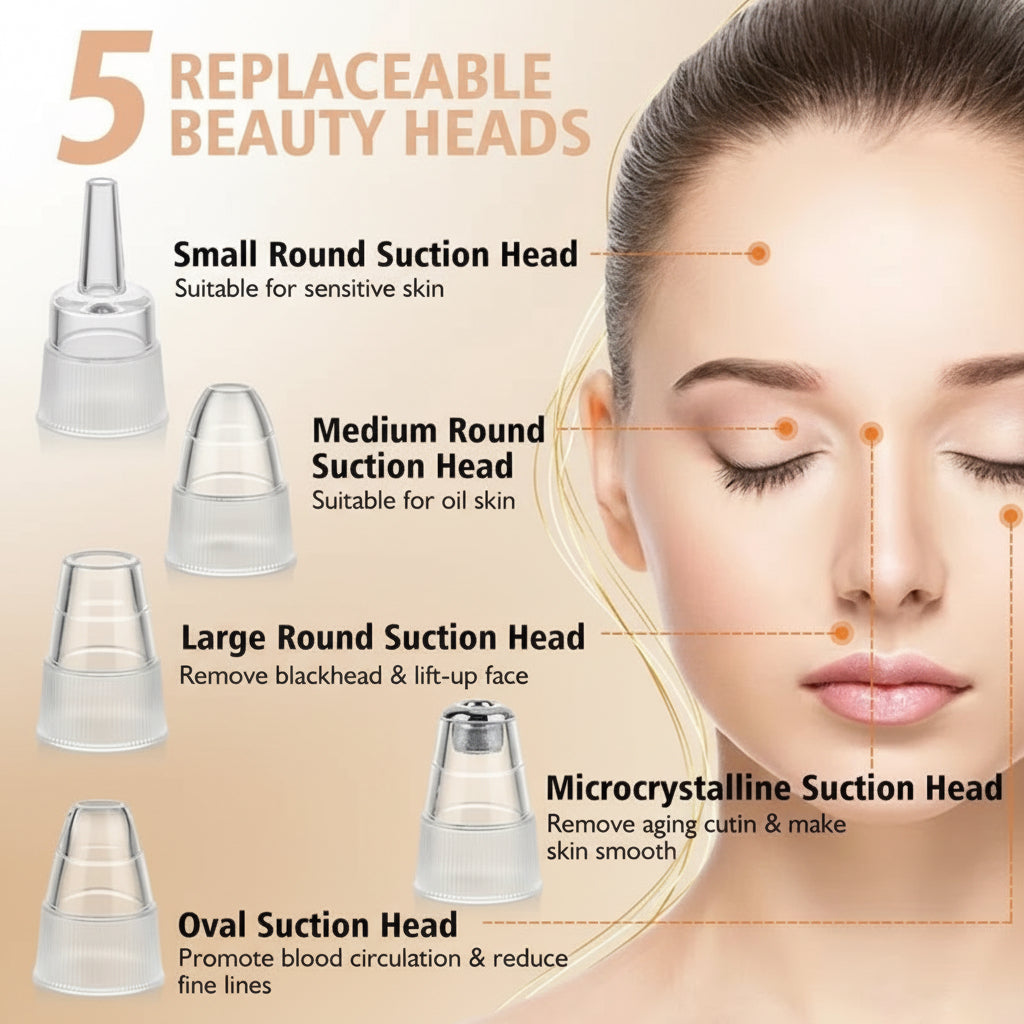 Electric Vacuum Suction Blackhead Remover Facial Pore Acne Cleaner Comedone Spot Ore Cleansing Pimple Extractor USB Rechargeable