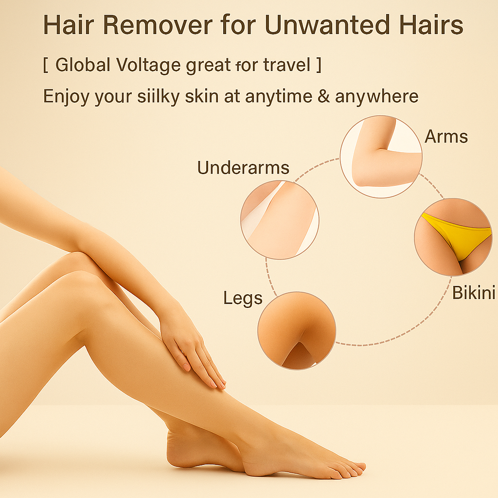 Glowelle™ SilkSmooth — Rechargeable 3-in-1 Epilator & Shaver (Bikini, Legs & Body)