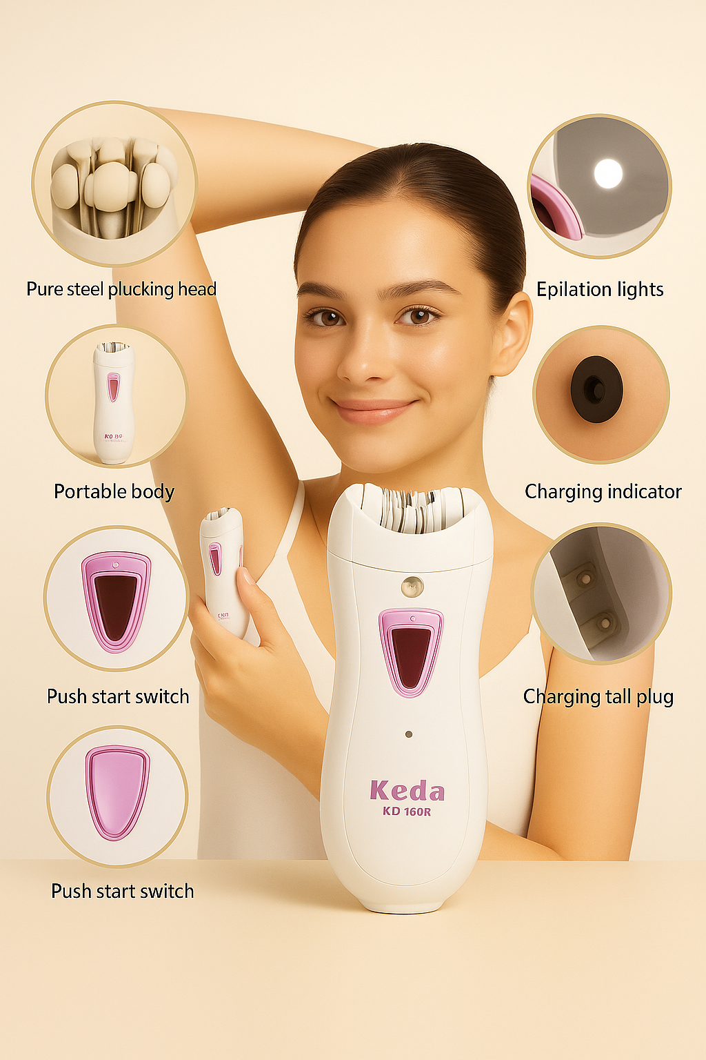 Glowelle™ SilkSmooth — Rechargeable 3-in-1 Epilator & Shaver (Bikini, Legs & Body)