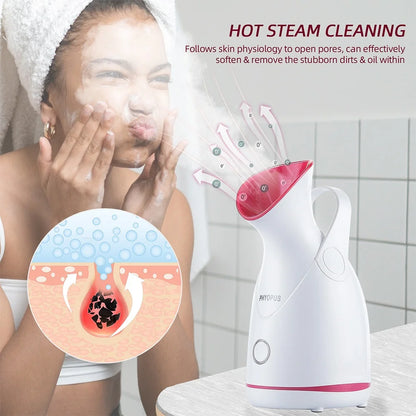 Revitalize Your Skin with the Nano Steam Facial Steamer - Hot Compress Hydration and Deep Cleansing Device