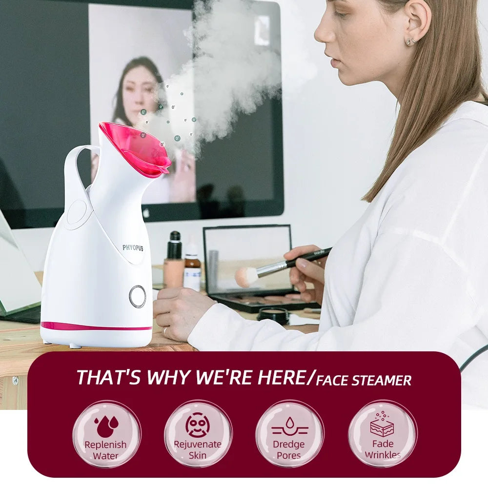 Revitalize Your Skin with the Nano Steam Facial Steamer - Hot Compress Hydration and Deep Cleansing Device