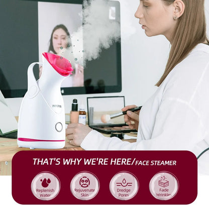Revitalize Your Skin with the Nano Steam Facial Steamer - Hot Compress Hydration and Deep Cleansing Device