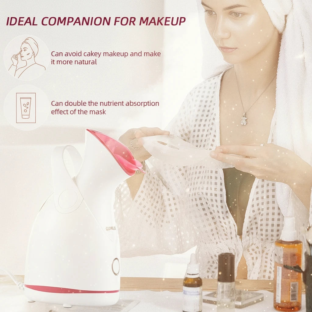 Revitalize Your Skin with the Nano Steam Facial Steamer - Hot Compress Hydration and Deep Cleansing Device