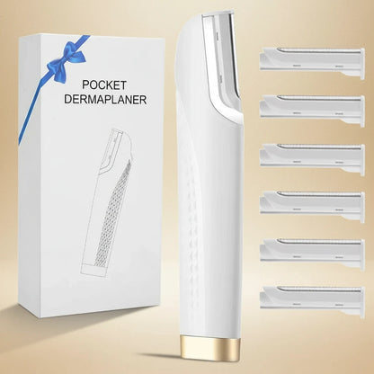 Revitalize Your Skin with the Women's Sonic Rechargeable Dermaplane Razor - 6 Replaceable Blades for Effortless Facial Exfoliation and Hair Removal