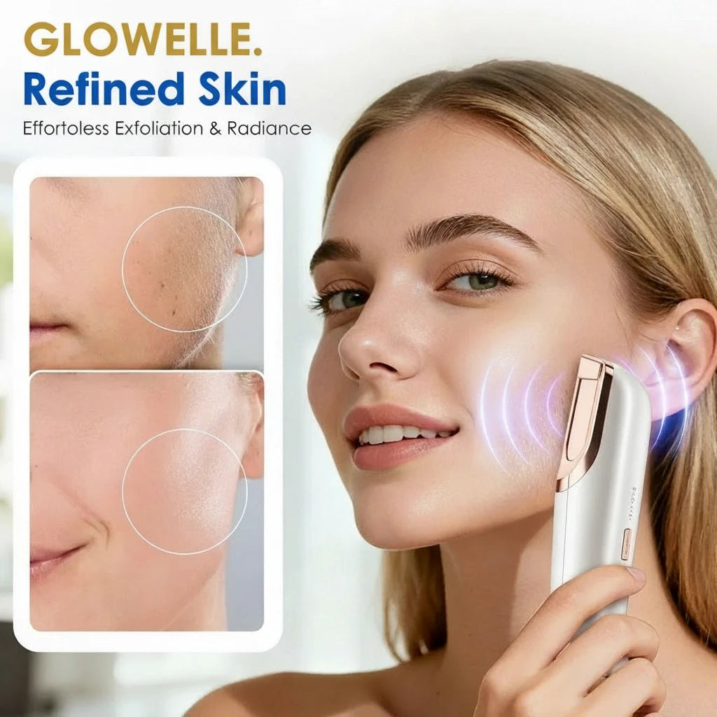 Revitalize Your Skin with the Women's Sonic Rechargeable Dermaplane Razor - 6 Replaceable Blades for Effortless Facial Exfoliation and Hair Removal